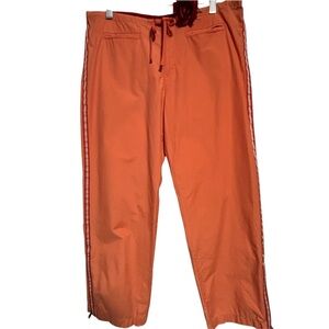 Y2K Abercrombie & Fitch Pumpkin Athletic Track Pants Sz 6 leg zippers & stripes